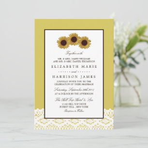 Convite Girassóis e Vintage Lace Weds