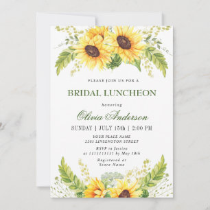 Convite Girassóis Elegantes Eucalyptus BRIDAL LUNCHEON