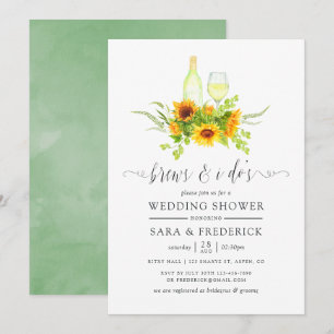 Convite Girassóis em Aquarela Bebidas antes dos Eu Disse S