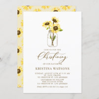 Girassóis em Mason Jar Summer Christening