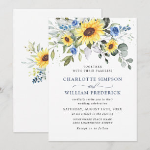 Convite Girassóis Eucalipto Casamento Aquarela Elegante