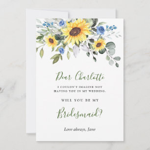 Convite Girassóis Eucalyptus Você Será Minha Porta-Voz