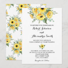 Convite Girassóis Greenery Casamento Country Chic