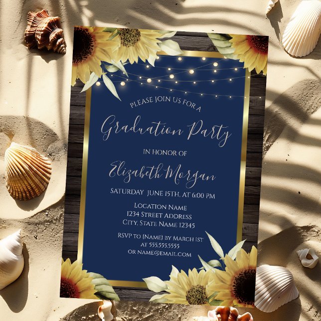 Convite Girassóis,Luzes de Corda Madeira (Criador carregado)