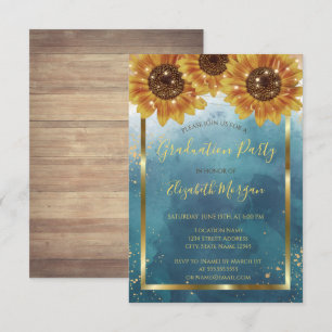 Convite Girassóis,Luzes, Madeira,Festa de formatura Confe