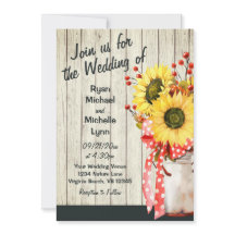 Girassóis russos em madeira em um casamento