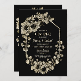 Convite Girassóis Russos Eu Faço CHURRASCO Festa de noivad