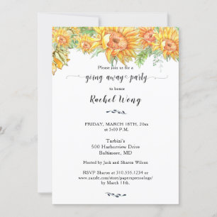 Convite Girassóis se movendo para fora da festa