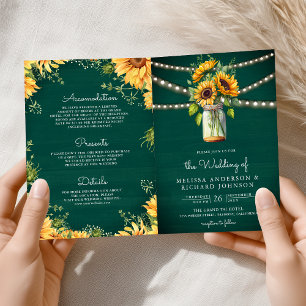 Convite Girassóis Verde Azulado Jarro Mason Código QR Casa
