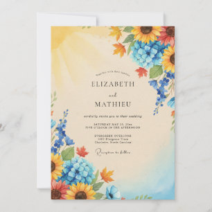 Convite Girassol Amarelo Eucalipto Outono Casamento