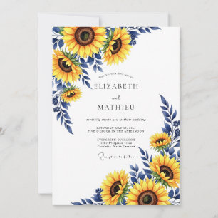 Convite Girassol Amarelo Flor de Outono Casamento