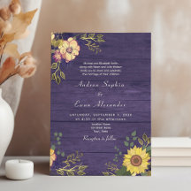 Girassol Boho Rústico Casamento Roxo