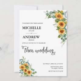 Convite Girassol Botânico | Casamento de Eucalipto