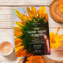 Convite Girassol do Jardim Amarelo Litha Solstício de Verã