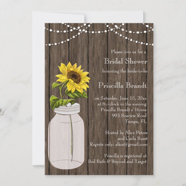 Convite girassol do país chá de panela (Frente)