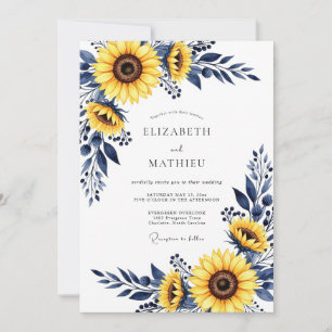 Convite Girassol Dourado Casamento de Outono
