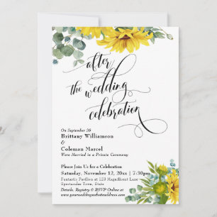 Convite Girassol Eucalipto Após a Celebração do Casamento