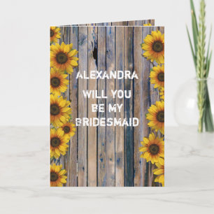 Convite Girassol floral russo você será minha dama de honr