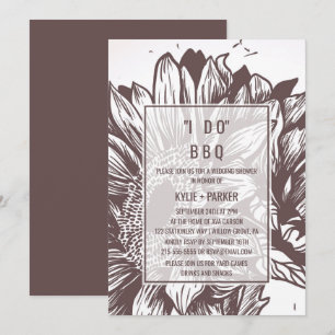 Convite Girassol Marrom Eu Faço CHURRASCO