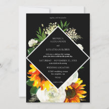 Girassol & Rosa Branca Floral Artístico Casamento 