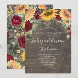 Convite Girassol Vermelho Borgonha Rosa Casamento Aniversá