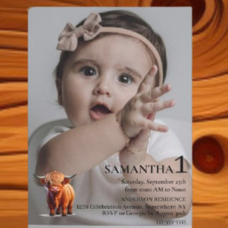 Convite  Girl 1st Birthday Celebration