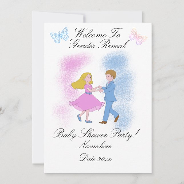 Convite Girl Boy Baby Shower (Frente)