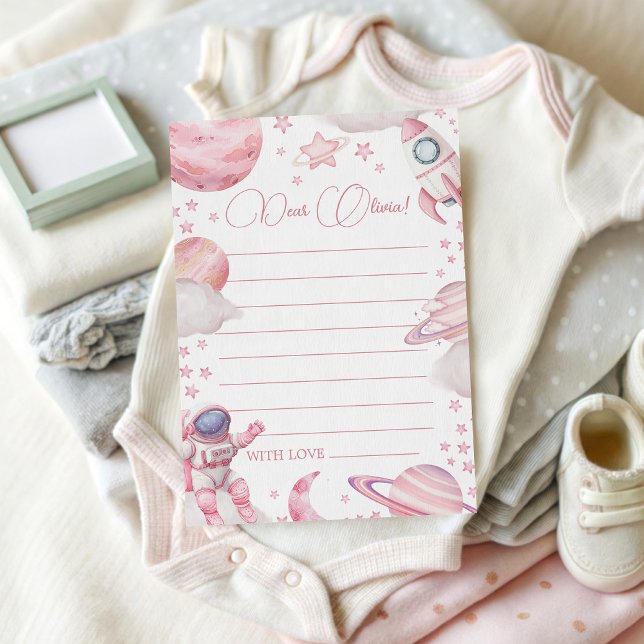 Convite Girl Space Birthday Time Capsule Card (Criador carregado)