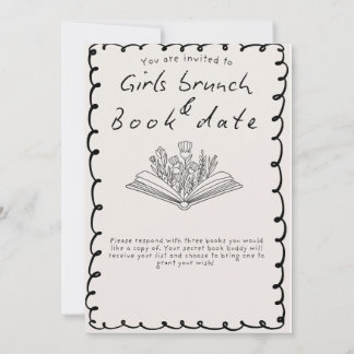 Convite Girls Book Date invite