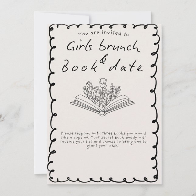 Convite Girls Book Date invite (Frente)