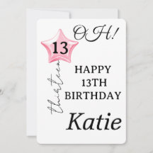 Girls Cute Purple Unicorn Kids 13th Birthday