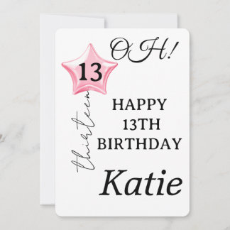 Convite Girls Cute Purple Unicorn Kids 13th Birthday