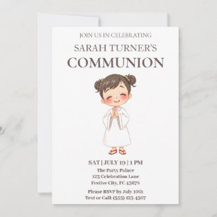 Convite Girls First Communion Christian