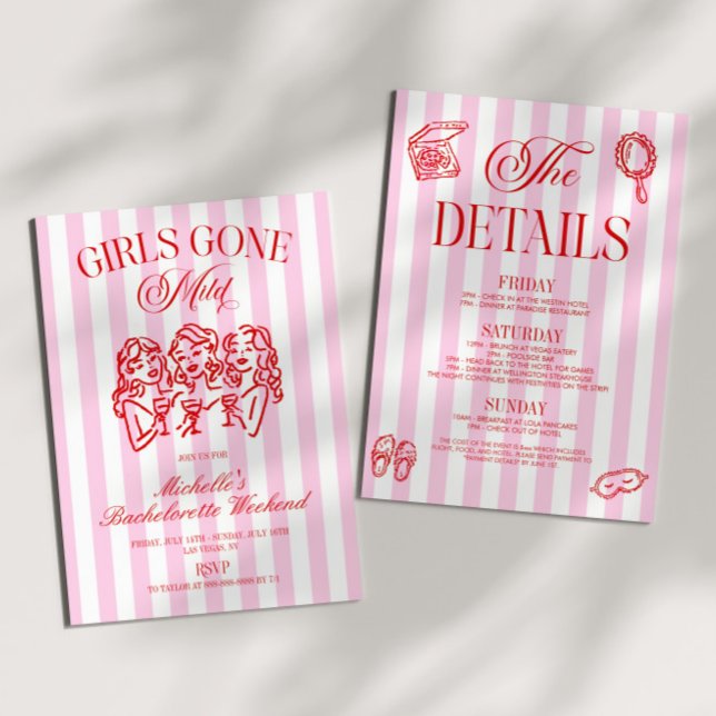 Convite Girl's Gone Mild Bachelorette Weekend Party (Criador carregado)