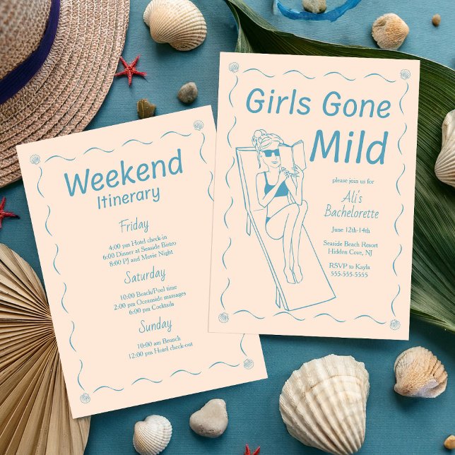 Convite Girls Gone Mild Beach Bachelorette (Criador carregado)