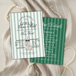 Convite Girls Gone Mild Spa Bear Bachelorette Itinerary