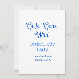 Convite girls gone wild bachelorette party blue name retro