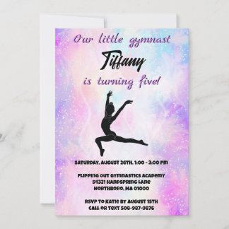 Convite Girls Gymnastics Personalizável Aniversário