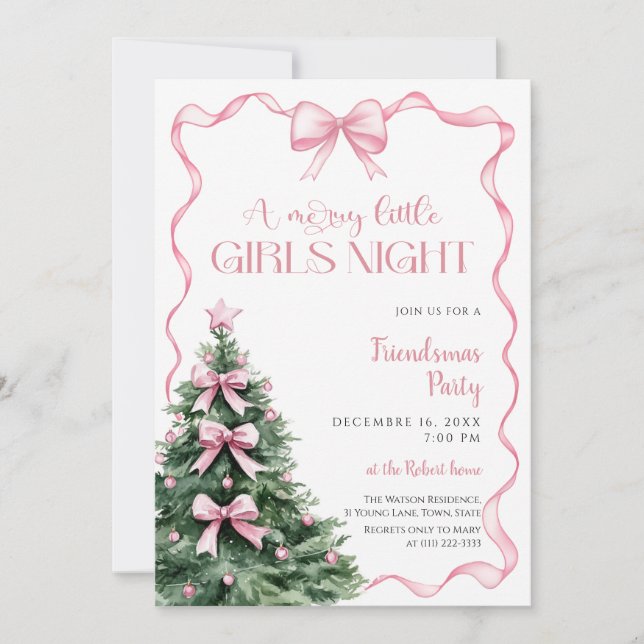 Convite Girls Night Christmas Party (Frente)