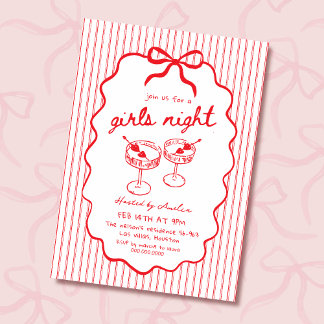 Convite Girls Night hand drawn