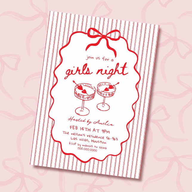 Convite Girls Night hand drawn (Criador carregado)