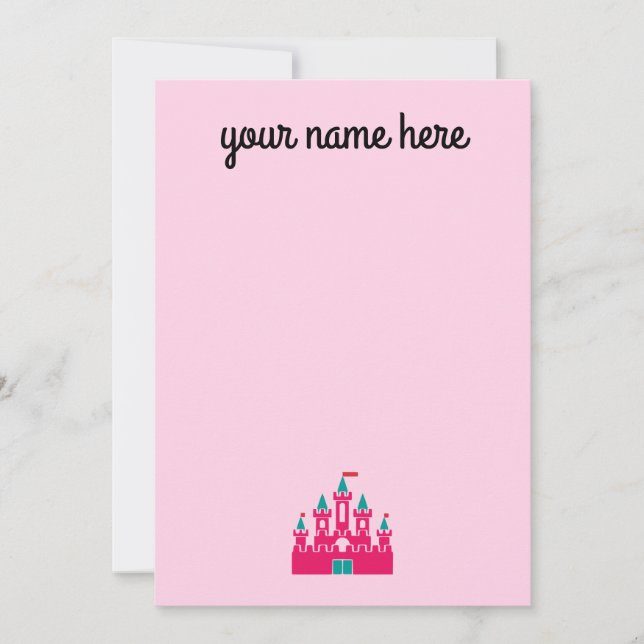 Convite Girls Personalised Castle Stationery Notecards (Frente)