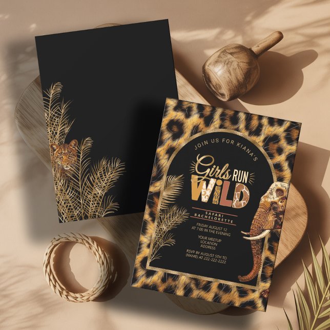 Convite Girls Run Wild Safari Bachelorette ID1148 (Criador carregado)