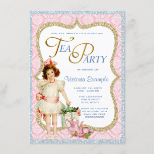 Convite Girls Vintage Tea Party