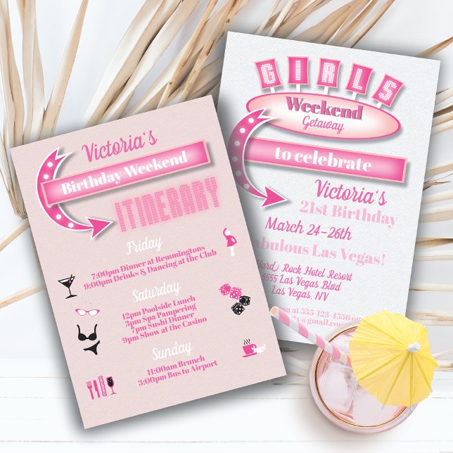 Convite Girls Weekend fugiu do itinerário Las Vegas (Criador carregado)