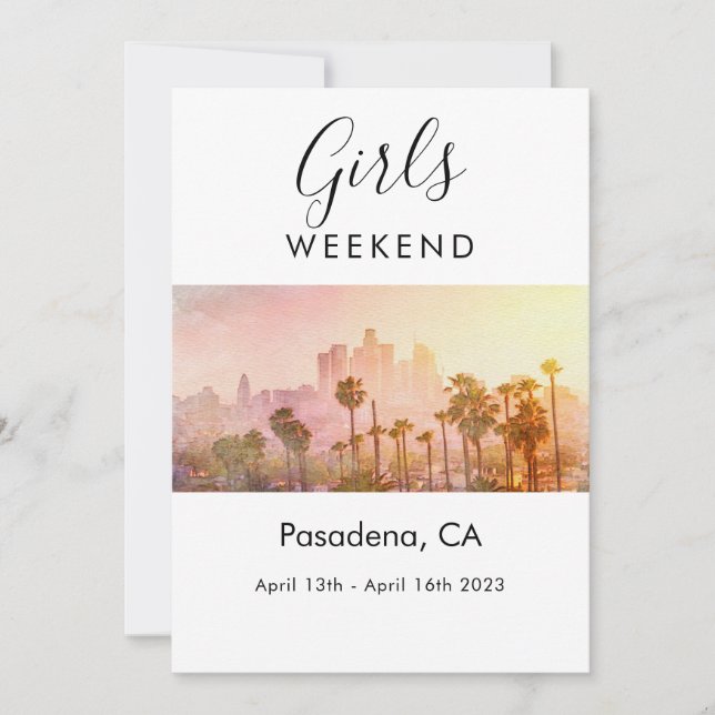 Convite Girls Weekend LA Bachelorette Trip (Frente)
