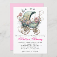 Girly Blush Floral Buggy Chá de fraldas