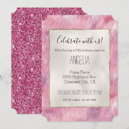 Convite Girly Cotton Candy Glitter