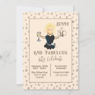 Convite Girly Glitter Sparkle Engraçado por seu aniversári