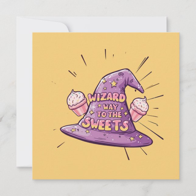 Convite Girly Halloween - Wizard Way to the Sweets (Frente)